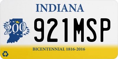 IN license plate 921MSP