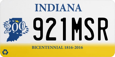 IN license plate 921MSR