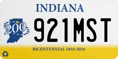 IN license plate 921MST