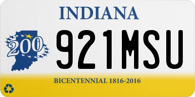 IN license plate 921MSU