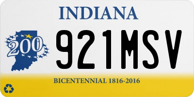 IN license plate 921MSV