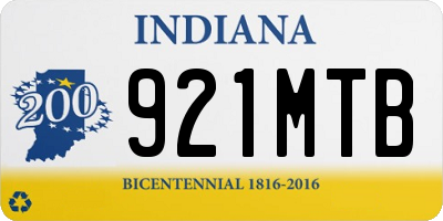 IN license plate 921MTB