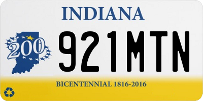 IN license plate 921MTN