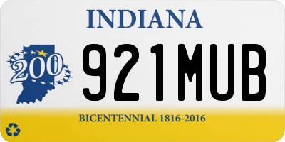 IN license plate 921MUB