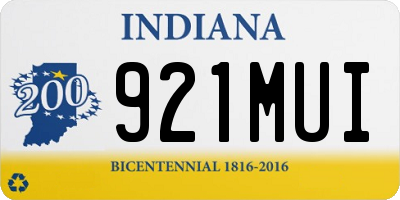 IN license plate 921MUI