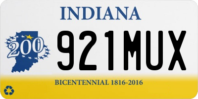IN license plate 921MUX