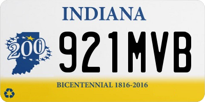 IN license plate 921MVB