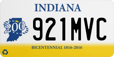 IN license plate 921MVC