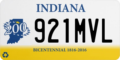 IN license plate 921MVL