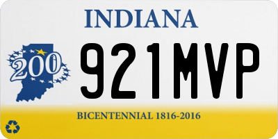 IN license plate 921MVP