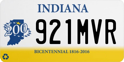 IN license plate 921MVR