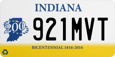 IN license plate 921MVT