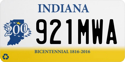 IN license plate 921MWA
