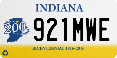 IN license plate 921MWE