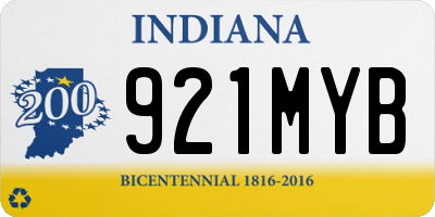 IN license plate 921MYB