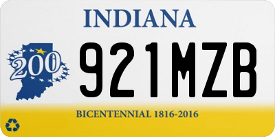 IN license plate 921MZB