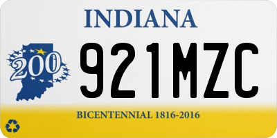 IN license plate 921MZC
