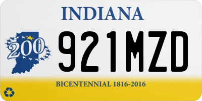 IN license plate 921MZD