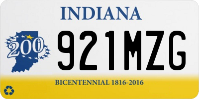 IN license plate 921MZG