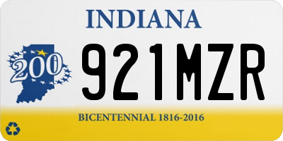 IN license plate 921MZR