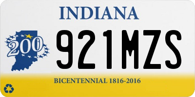 IN license plate 921MZS