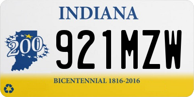 IN license plate 921MZW