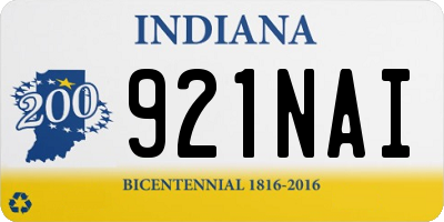 IN license plate 921NAI