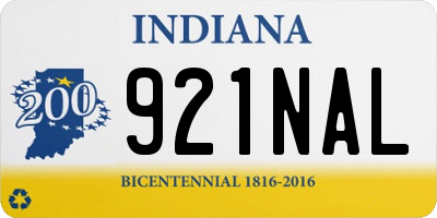 IN license plate 921NAL