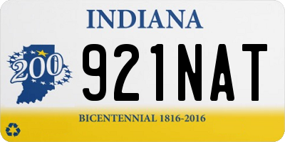 IN license plate 921NAT