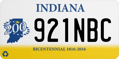 IN license plate 921NBC