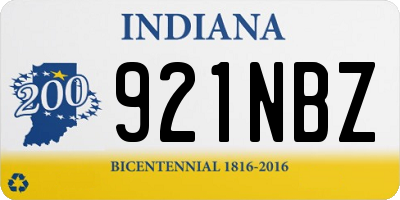 IN license plate 921NBZ