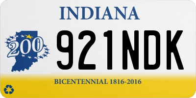 IN license plate 921NDK