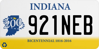 IN license plate 921NEB