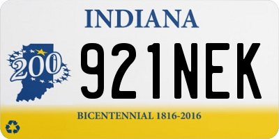 IN license plate 921NEK