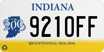 IN license plate 921OFF