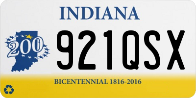 IN license plate 921QSX