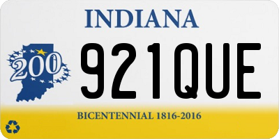 IN license plate 921QUE