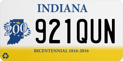 IN license plate 921QUN