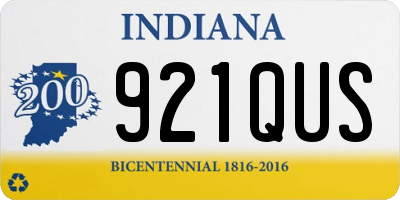IN license plate 921QUS
