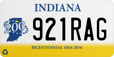 IN license plate 921RAG