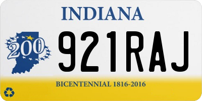 IN license plate 921RAJ