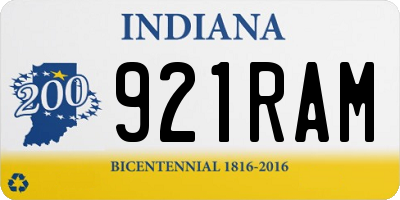 IN license plate 921RAM