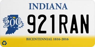 IN license plate 921RAN