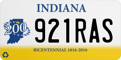 IN license plate 921RAS