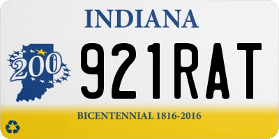 IN license plate 921RAT