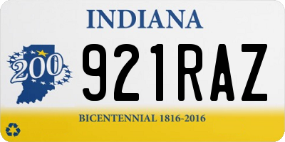 IN license plate 921RAZ