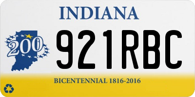 IN license plate 921RBC