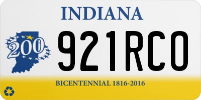 IN license plate 921RCO