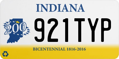 IN license plate 921TYP