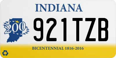 IN license plate 921TZB